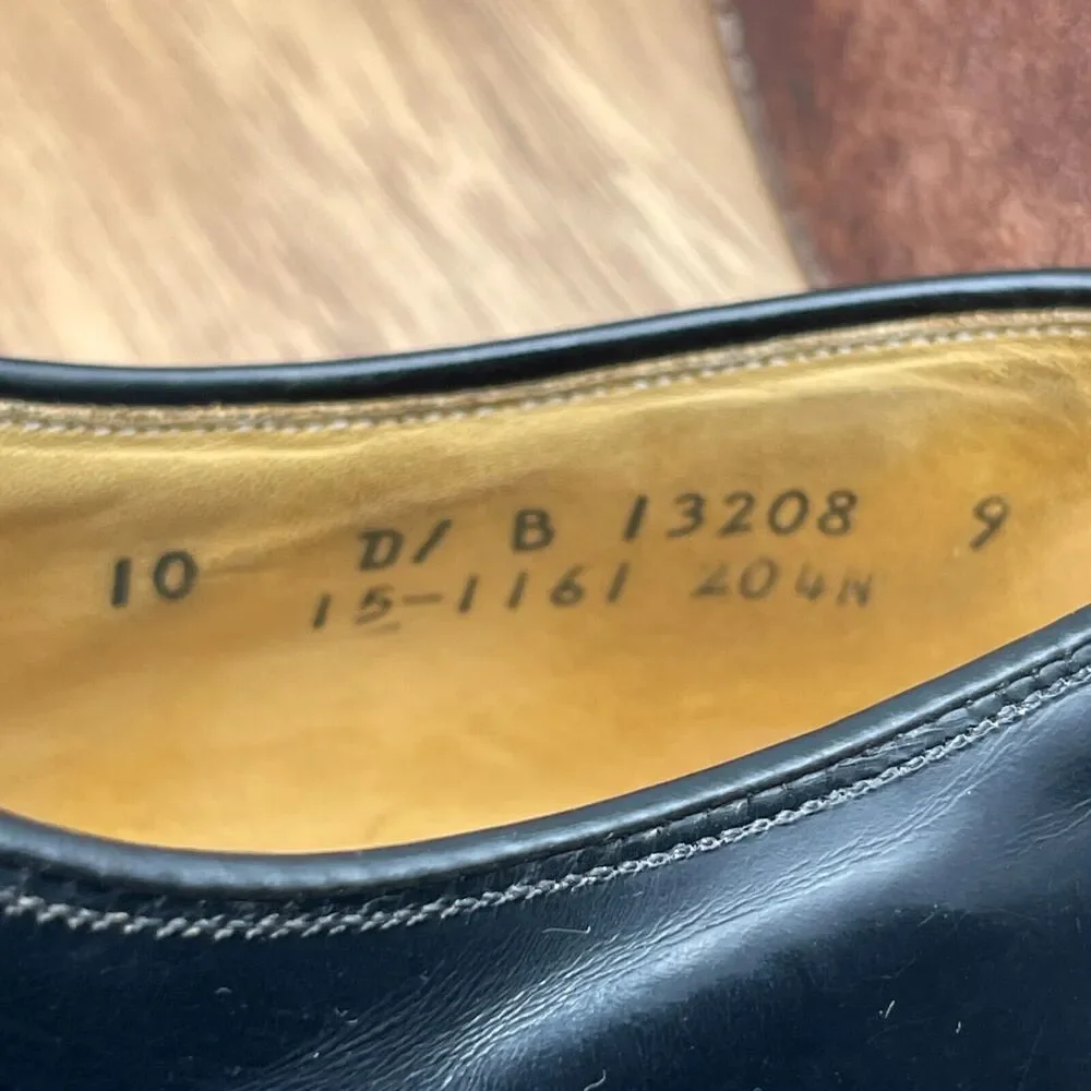 Johnston & Murphy Heritage Oxfords Mens 10D Black Leather Cap Toe Dress Shoe USA